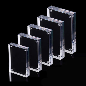 Acrylic Desktop Display Frame Table Card Sign Collection Photo Protect Holder Magnetic Album Postcard Display Stand Home Decor