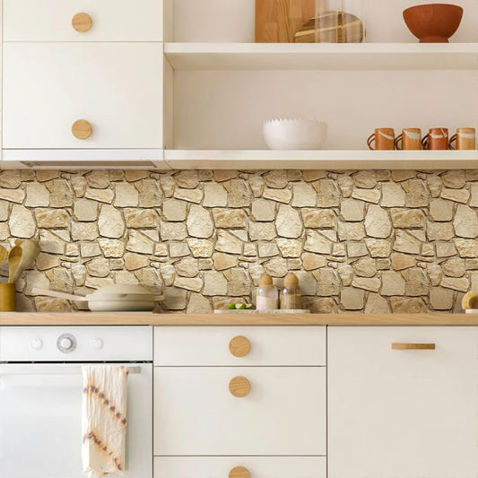 3D Tile Stickers, 3D Faux Stone Textures, Matte, 30cm x 30cm, Water and Mold Resistant, for Living Room, Kitchen Wall Update