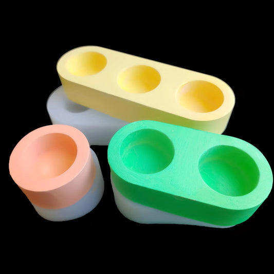 Gypsum Candle Holder Shape Silicone Mold Epoxy Resin DIY Polymer Clay Concrete Tool Room Table Jewelry Making Mould