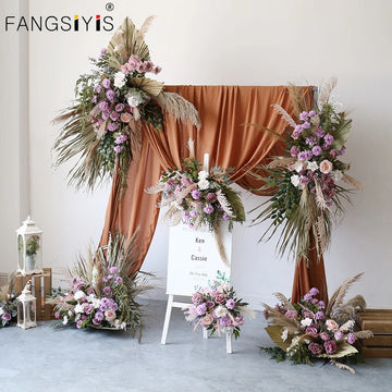 Dried Flower Arrangement Pampas Grass Reed Flower Row DIY Wedding Props Backdrop Decor Arch Flowers Flower props for decoration