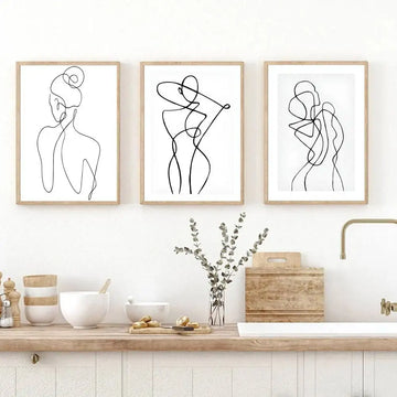 Minimalist One Line Modern Woman Body Line Drawing Serie Poster HD Prints Art Picture for Room Bedroom Home Wall Decor Gifts