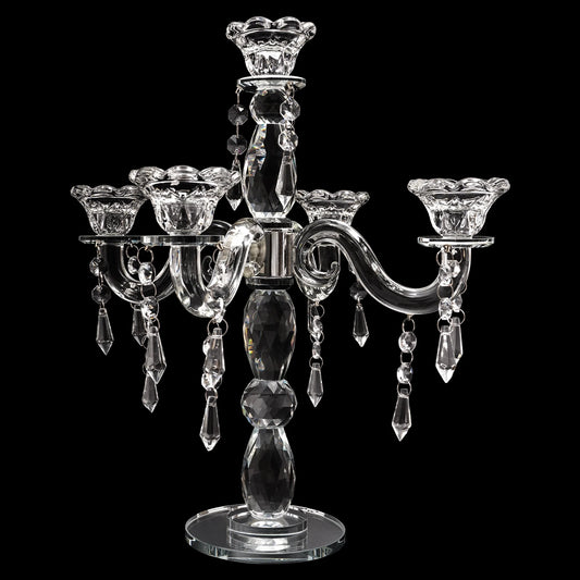 5 Heads Candle Holder Crystal Candle Centerpieces Beautiful Desktop Decorative Accessory