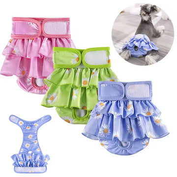 Pet Physiological Pants Floral Female Dog Diapers For Small Middle Dogs Chihuahua Teddy Breathable Shorts Underwear Pet Supplies