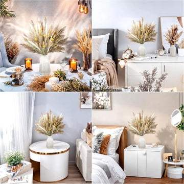 118PCS Natural Dried Flowers Bouquet, Dried Pampas Grass, Reed,Pompas Grass, Home Vase Decoration, Boho Wedding Receptio