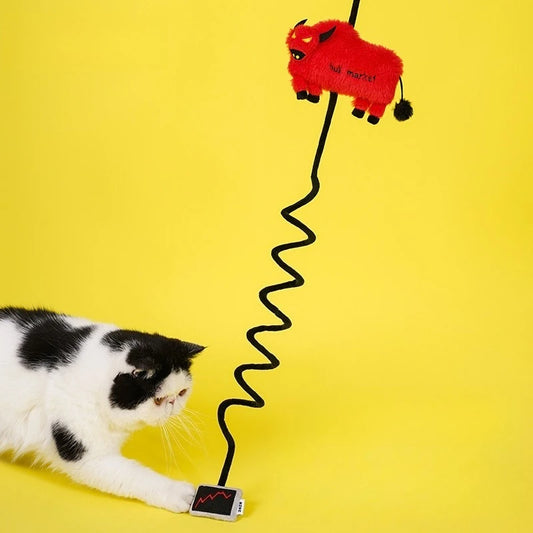 Elastic Bungee Cat Toy Bull Market Cat Interactive Toy Catnip Fun Play Wand Kitten Toy Long Stretchy Funny Plush for Cats