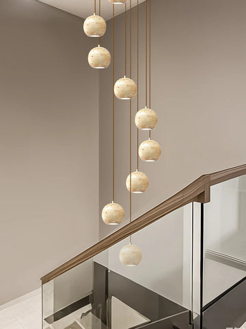 Chandelier Luxury Stone High Ceiling Pendant Lighting Fixtures for Kitchen Island Stair Chandelier Modern Pendants Lighting