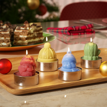 Mini Jolly Winter Characters Tealight Candle Mold 3D Christmas Silicone Mould DIY Handmade Candle Making Supplies