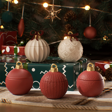 Twinkle Bauble Candle Jar Concrete Jesmonite Silicone Mold 4 oz Candle Refill Mold Christmas Home Decoration