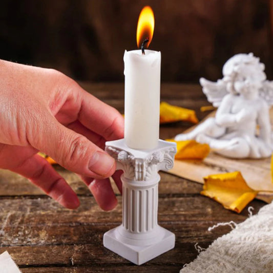 Roman Pillar Greek Column Statue Pedestal Candlestick Stand Figurine Sculpture Indoor Home Dinning Room Garden Scenery Decor