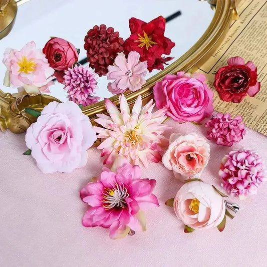 3/21Pcs Mixed Artificial Flowers Silk Rose Fake Flowers for Home Room Wedding Decoration DIY Craft Garland Bouquet Accessory