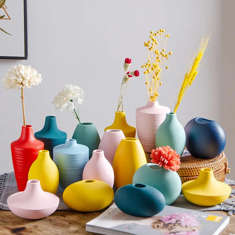 The Nordic Small Vase Simple Modern Ceramic Ornament Flower Decorative Porch Living Arrangements Table TV Cabinet
