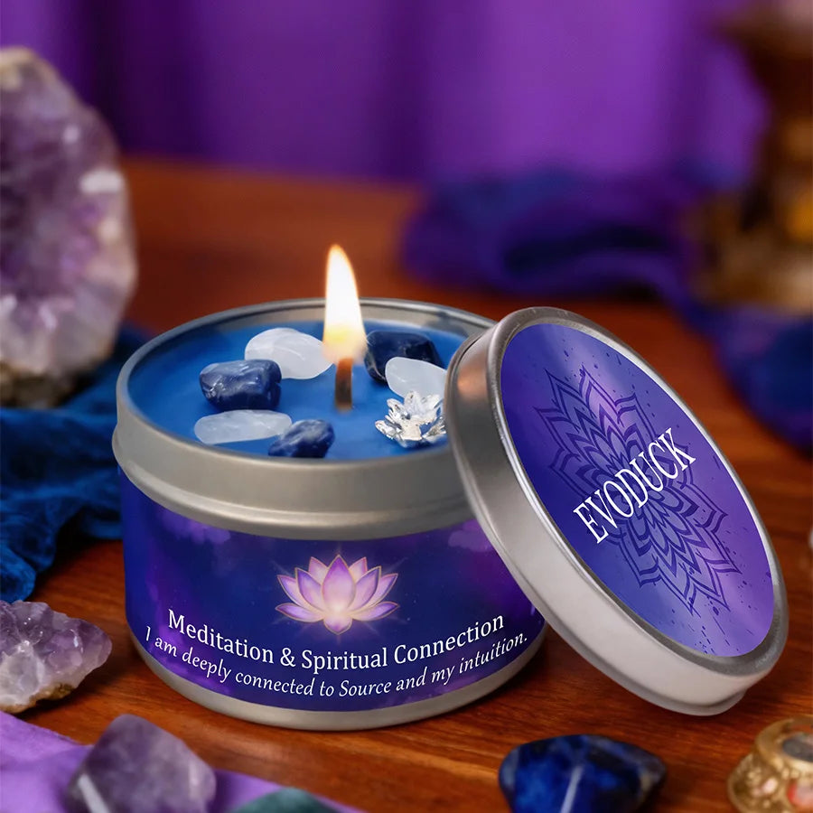 3oz Divine Guidance Scented Candle with Crystals,for Gifting to Female Friends - Perfect for Christmas, Halloween & Home Use
