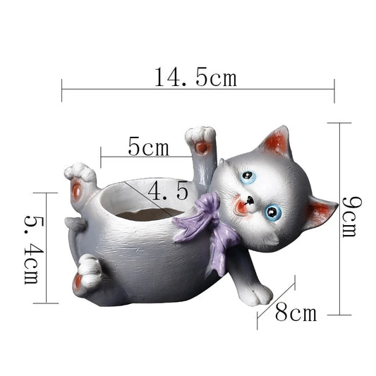 Cartoon Flower Pot Cute Cat Succulent Plant Pots Vase Animal Resin Pots Planters for Indoor Plants FlowerPot Home Decoration