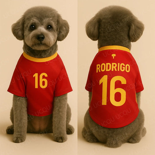 New Yamal #19 Pet Football Clother Spain Dog Shirt Summer Breathable Soccer Style Clothes for Small Dogs Pet Jersey