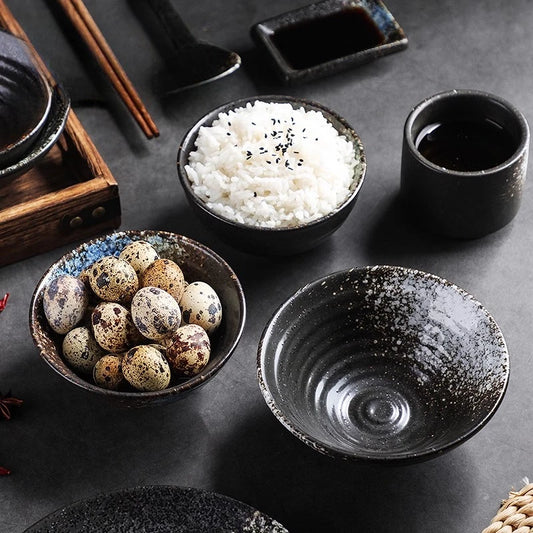 4.5/5 Inch Japanese Horn Ceramic Bowl Creative Home Restaurant Rice Bowl Household Ceramic Tableware