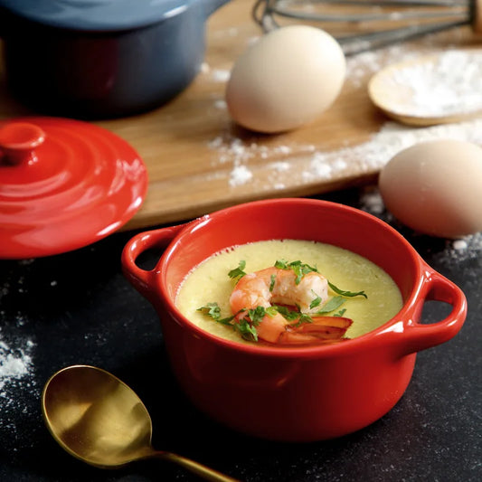 Ceramic Double Ear Bowl Mini Ceramic Glazed Baking Bowl with Lid Breskfast Steamed Egg Pudding Bowl Soup Bowls Microwave Oven