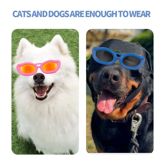 LETVIA Small Dog Goggles Uv-resistant Windproof Dog Sunglasses with Adjustable Strap Outdoor Travel Motorcycle Pet Sunglasses