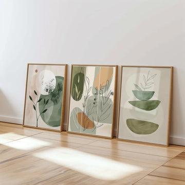 Botanical Art Set,Plant Wall Decor,Floral Boho Art,Earthy Tones Wall Art,Set of Three Floral Prints,Minimalist 3 Set of Poster