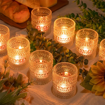 Wedding Glass Candle Holder For Table Centerpiece Decoration Mini Round Tealight Holder For Party Dinner And Festival Decoration