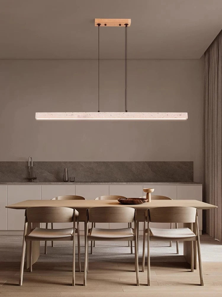 2025 Trendy Home Decoration Round Linear Natural Stone Chandelier Lighting Lustre Para Sala Estar Hanging Lamps For Dinning Room