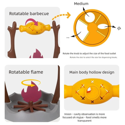 Cat and dog toys, roasted chicken leg 360° rotating food hiding and feeding device, slow-moving feeder, educational items