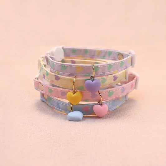 Pet Collar Cute Love Bell Accessories Cat Collar Small and Medium-sized Dog Adjustable Dog Collar