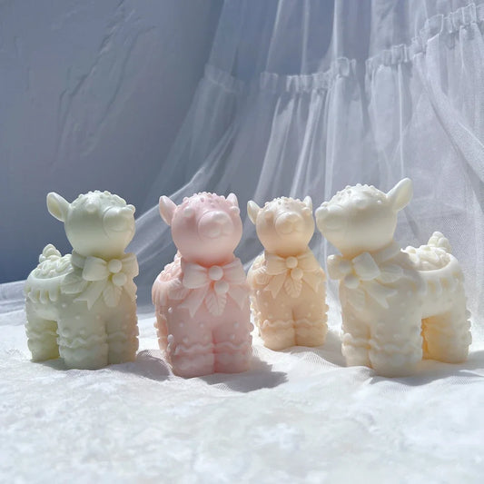 Christmas Cute Reindeer Silicone Candle Mold Christmas Elk Silicone Mold Christmas Ornaments Fawn Soy Wax Silicone Mould