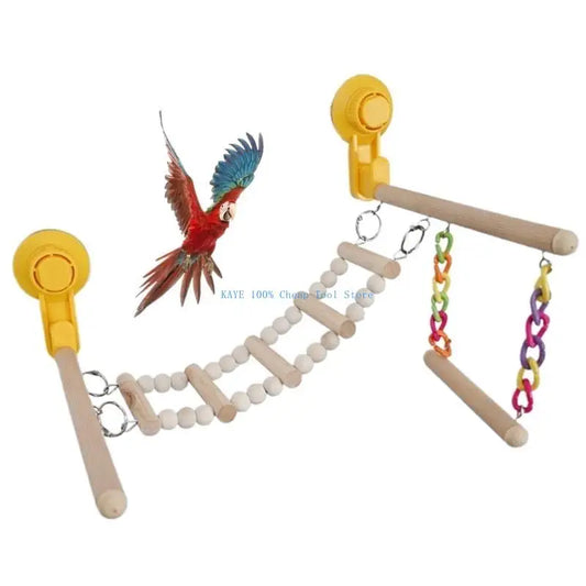 G6KA Suction Cup Bird Parrots Stand Branch Perch Rod Stand Conure Lovebirds