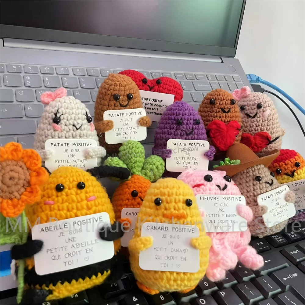 French Positive Energy Handmade Crochet Doll - Desktop Decoration, Car Ornament Decked The House & Gift Full of Vitality