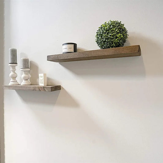 HeMu Wood Floating Wall Shelves - for home Storage Rack for Photos & Books in Living Room or Bedroom Multi-purpose Wall Shelf