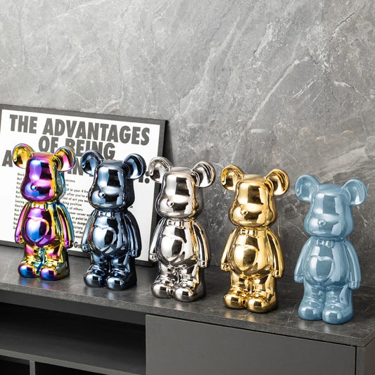 Love Bear Decoration Ceramic Crafts Wine Cabinet European Style The Little  Cartoon  Statue Kawaii Cartoon Figure Office Book Shelf Ornament Home Decorations 400% Bears Figurines