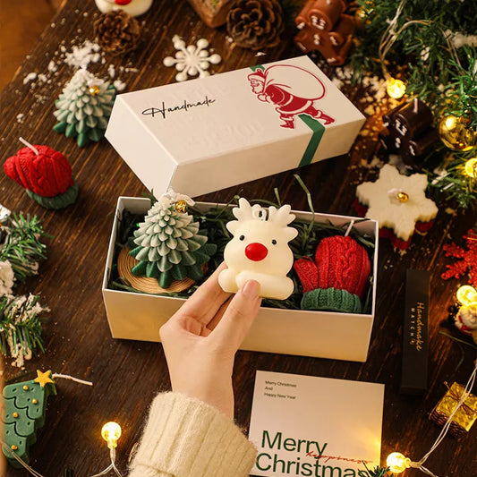 Christmas Creative Handmade Fragrance Candle Gift Set Christmas Decorations with Various Shapes Aromatherapy Candles