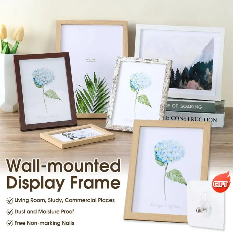 Multi Size Wall-mounted Display Frame Wooden Photo Frame High Quality Home Decorative Picture Frame DIY Photo Frame Easy To Hang
