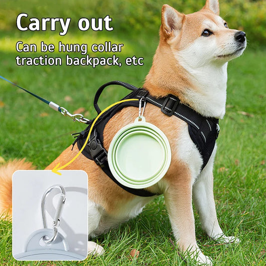 350/650/1000ml Collapsible Dog Bowl Pet Folding Silicone Bowl Outdoor Travel Portable Puppy Food Container Feeder Dish Bowl
