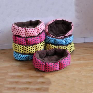 Warm Cat Kennel Bed Dots Cushion Baskets Mat for Small Dogs Cama Perro Mat cushion Chihuahua