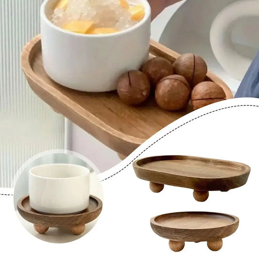 Creative Wooden Tray Cake Dessert Plate Restaurant Home Wooden Tray Round Elliptical Aromatherapy Ornament Tray