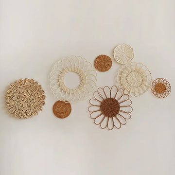 Nordic Bohemian rattan weaving, wall decorations, circular wall decorations, wall hanging decorations for homestay living rooms