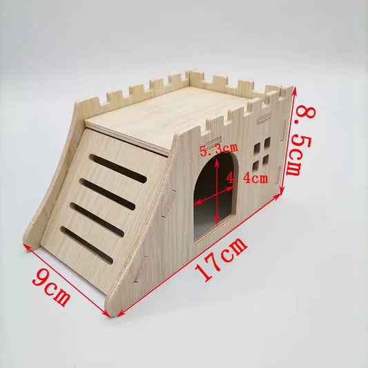 Cage Hamster Wooden House Hamster Toy Accessories for Guinea Pigs Pets Cages for Whose Activity Climb Toy Hamster Accessories