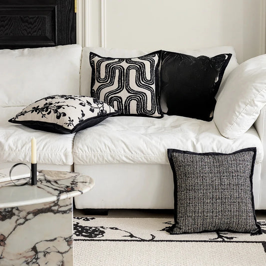 45x45cm Black Throws Pillow Cover Nordic Modern Minimalist Cushion Cover Pillowcase for Living Room Decoration Couch Home Decor
