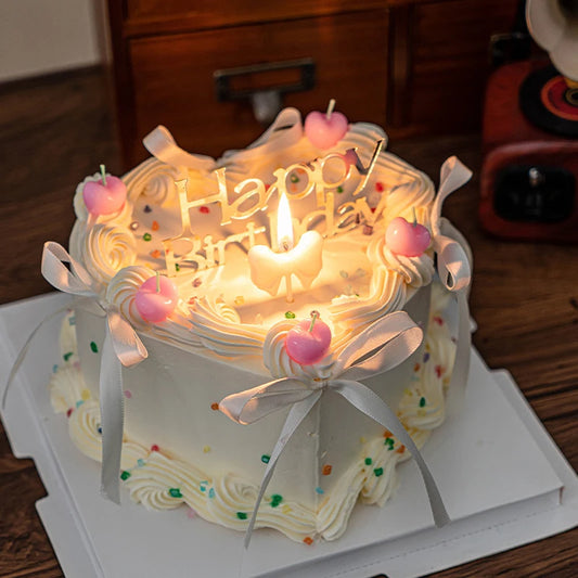 5pcs Cherry Candles Birthday Cake Decorationscherry Birthday Candlesdesserts Baking Decorations