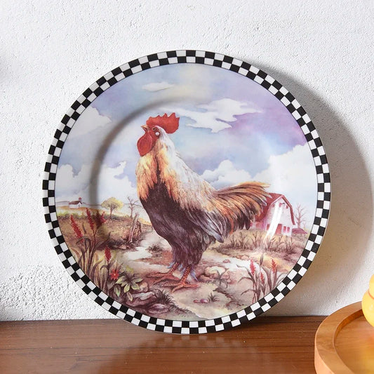American rural retro ceramic 8-inch decorative plate, dried fruit candy plate, desktop wall jewelry plate