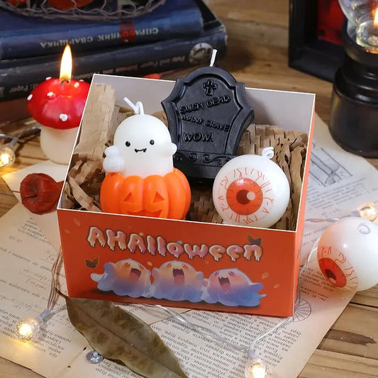 Halloween Aromatic Candles for Room Decoration Mushroom Pumpkin Spice Autumn Candle Gift Set for Thanksgiving Day