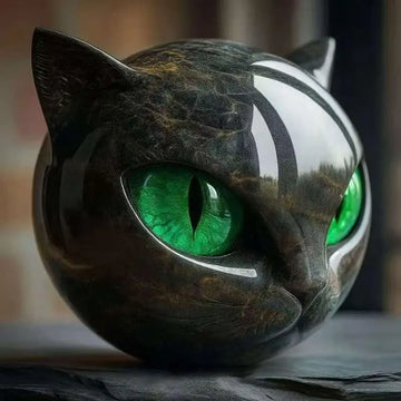 Luxury Black Cat Stone Resin Sculpture Elegant Home Decoration and Gifted Artworks Unique Exquisite Office Decor
