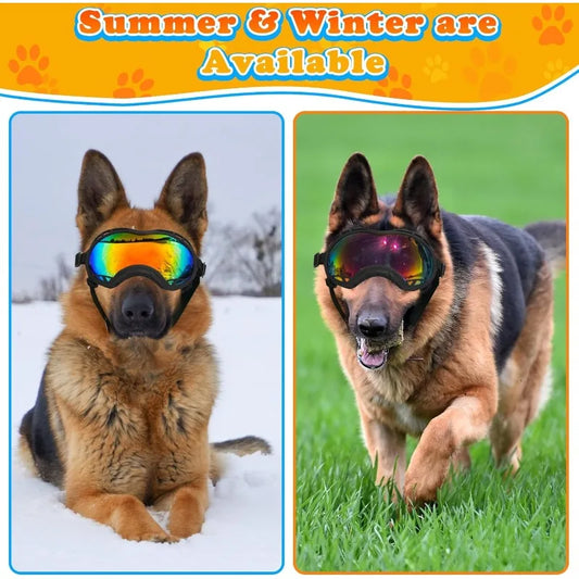 LETVIA New Pet Glasses Big Dog UV-resistant Windproof Sunglasses Outdoor Pet Motorcycle Goggles Stylish Tactical Dogs Sunglasses