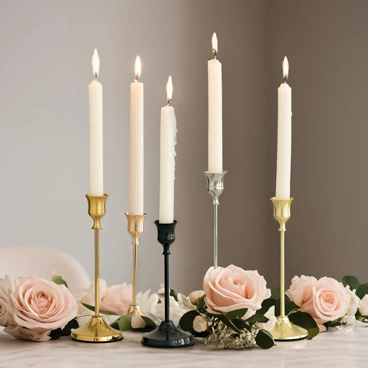 Creative wrought iron electroplated candle holders, metal ornaments, European-style Western cuisine and wedding decoration props