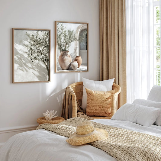 Modern Neutral Wall Art Set – Mediterranean Style Olive Tree Canvas Prints | Elmore Lewis