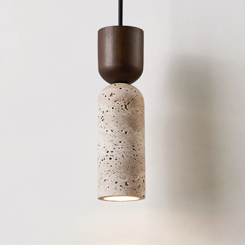 Retro Pendant Light Bedroom Bedside Can Lift Atmosphere Light Japanese Wabi-Sabi Yellow Cave Stone Restaurant Bar Chandelier