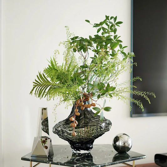 Nordic Valley Glass Vase Irregular Personalized Creative Home Decoration Craft Flower Arrangement Ornaments