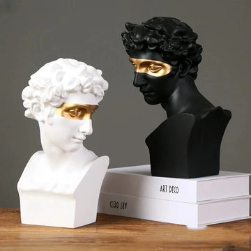 Greek Mask David Bust Statue Resin Classic Roman Sculpture Modern Art Home Office Study Room Bookshelf Decor Collection Gifts