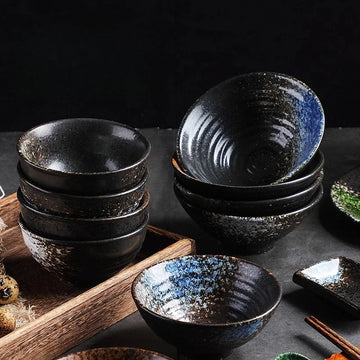 4.5/5 Inch Japanese Horn Ceramic Bowl Creative Home Restaurant Rice Bowl Household Ceramic Tableware